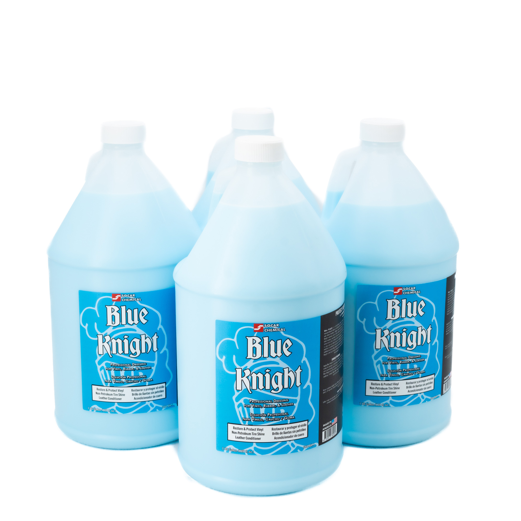 SOCAR Blue Knight Vinyl, Rubber and Leather Dressing - 4 Gal., Silicone Emulsion, Model# SCO-BK-4